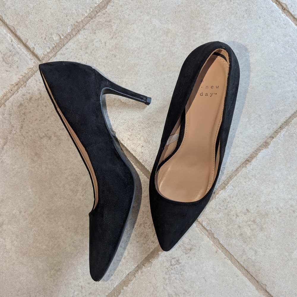 A New Day Classic Black Suede Heels